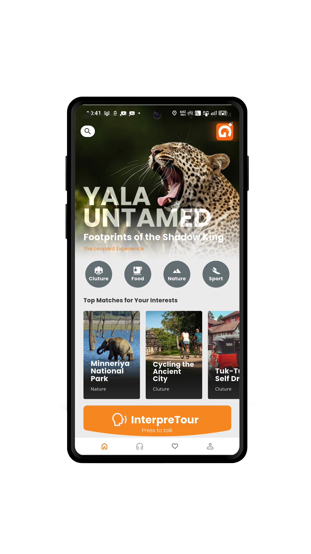 Good Guide Audio Guide app showing Yala Untamed